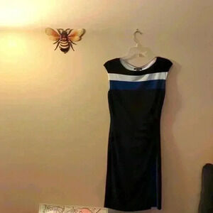 Chaps, medium, dress, black, blue, white